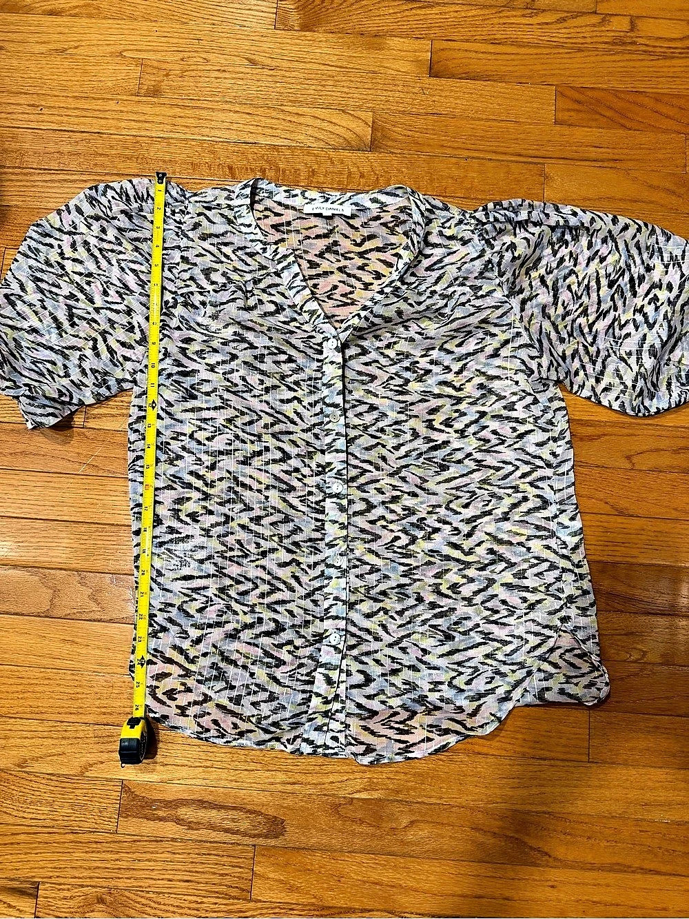 Emily Daniels Abstract Print Button Down Top